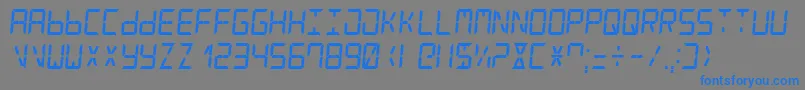 フォントDigitalCounter7Italic – 灰色の背景に青い文字