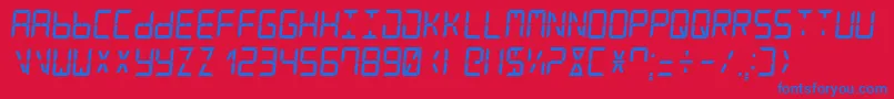 DigitalCounter7Italic Font – Blue Fonts on Red Background