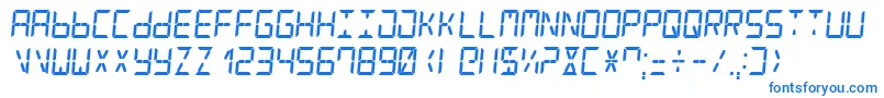 Czcionka DigitalCounter7Italic – niebieskie czcionki na białym tle