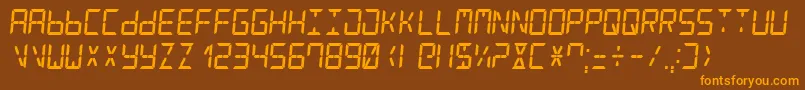 Шрифт DigitalCounter7Italic – оранжевые шрифты на коричневом фоне