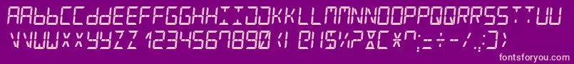DigitalCounter7Italic Font – Pink Fonts on Purple Background