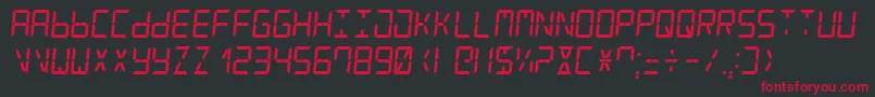 Police DigitalCounter7Italic – polices rouges sur fond noir