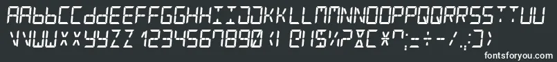 Czcionka DigitalCounter7Italic – białe czcionki