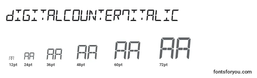 DigitalCounter7Italic Font Sizes