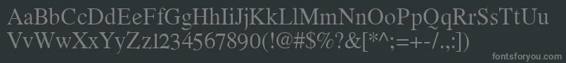 フォントRomandeadfno2stdRegular – 黒い背景に灰色の文字
