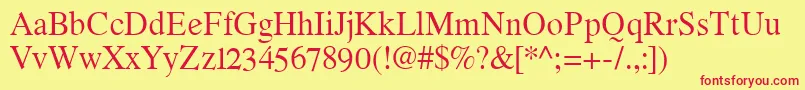 Romandeadfno2stdRegular Font – Red Fonts on Yellow Background