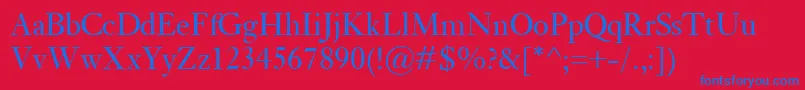 KisClassico Font – Blue Fonts on Red Background