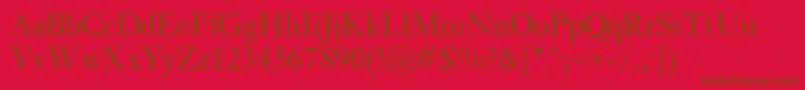 KisClassico Font – Brown Fonts on Red Background
