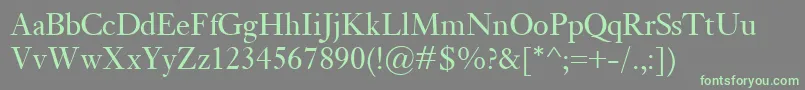 KisClassico Font – Green Fonts on Gray Background