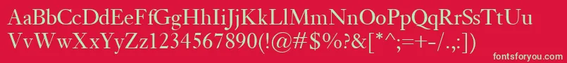KisClassico Font – Green Fonts on Red Background