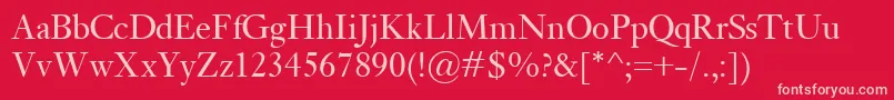 KisClassico Font – Pink Fonts on Red Background