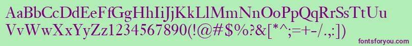 KisClassico Font – Purple Fonts on Green Background