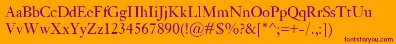Шрифт KisClassico – фиолетовые шрифты на оранжевом фоне