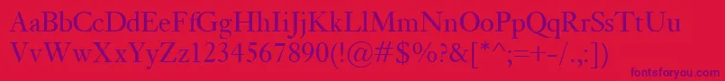KisClassico Font – Purple Fonts on Red Background