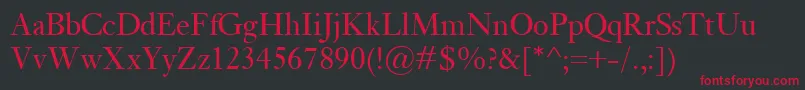 KisClassico Font – Red Fonts on Black Background