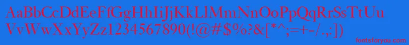 Шрифт KisClassico – красные шрифты на синем фоне