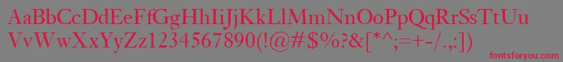 KisClassico Font – Red Fonts on Gray Background