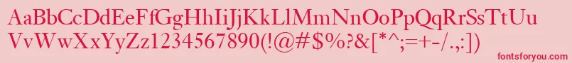 フォントKisClassico – ピンクの背景に赤い文字