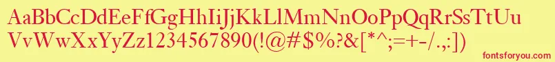KisClassico-Schriftart – Rote Schriften auf gelbem Hintergrund