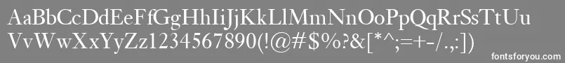 フォントKisClassico – 灰色の背景に白い文字