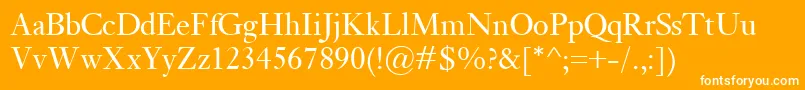 KisClassico Font – White Fonts on Orange Background