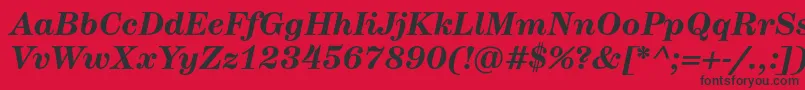 HerculestextBolditalic Font – Black Fonts on Red Background