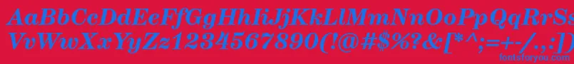 HerculestextBolditalic Font – Blue Fonts on Red Background