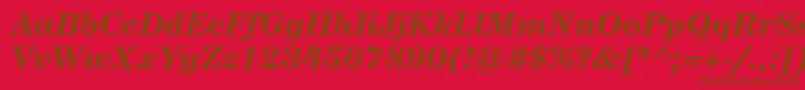 Шрифт HerculestextBolditalic – коричневые шрифты на красном фоне