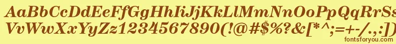 HerculestextBolditalic Font – Brown Fonts on Yellow Background