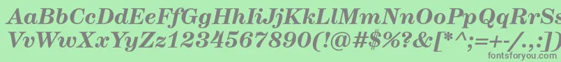 HerculestextBolditalic Font – Gray Fonts on Green Background