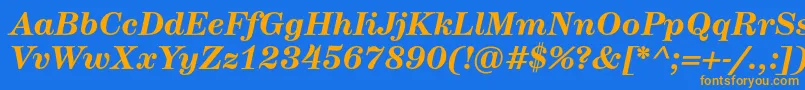 HerculestextBolditalic Font – Orange Fonts on Blue Background