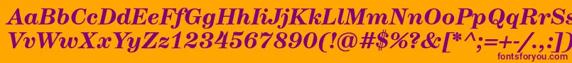 HerculestextBolditalic Font – Purple Fonts on Orange Background