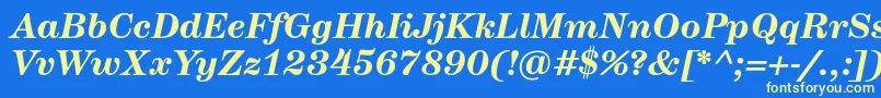 HerculestextBolditalic Font – Yellow Fonts on Blue Background