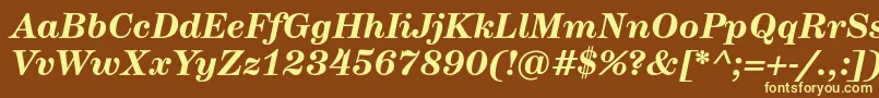 HerculestextBolditalic Font – Yellow Fonts on Brown Background