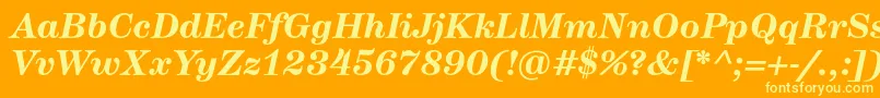 HerculestextBolditalic Font – Yellow Fonts on Orange Background