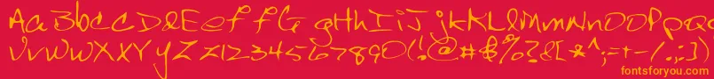 Dsscrawlc Font – Orange Fonts on Red Background