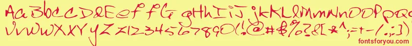 Dsscrawlc Font – Red Fonts on Yellow Background