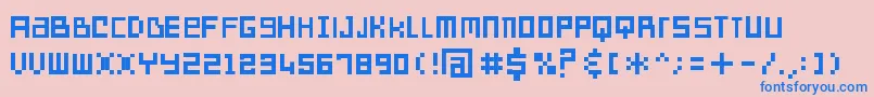 Sdreversegeneration-Schriftart – Blaue Schriften auf rosa Hintergrund