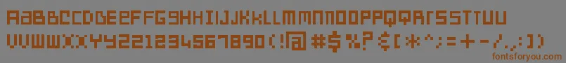 フォントSdreversegeneration – 茶色の文字が灰色の背景にあります。