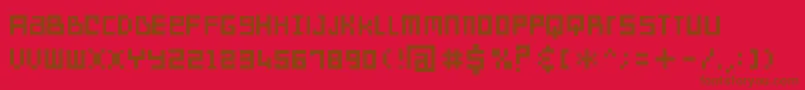 Fonte Sdreversegeneration – fontes marrons em um fundo vermelho