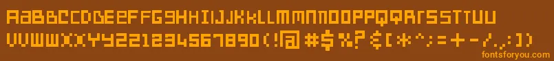Sdreversegeneration Font – Orange Fonts on Brown Background