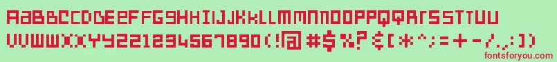 Sdreversegeneration Font – Red Fonts on Green Background