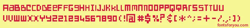 Sdreversegeneration Font – Red Fonts on Yellow Background