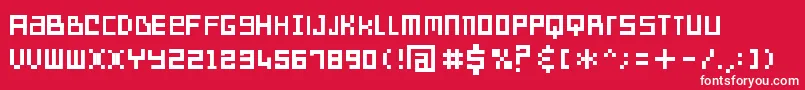 Czcionka Sdreversegeneration – białe czcionki na czerwonym tle