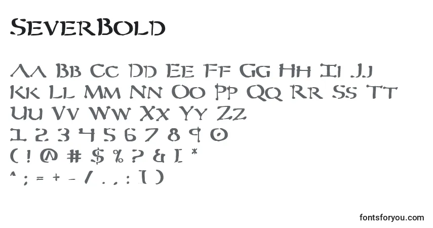 Fuente SeverBold - alfabeto, números, caracteres especiales
