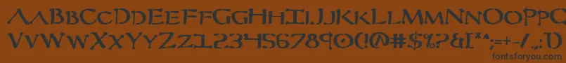 フォントSeverBold – 黒い文字が茶色の背景にあります