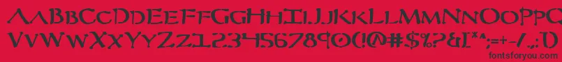 フォントSeverBold – 赤い背景に黒い文字