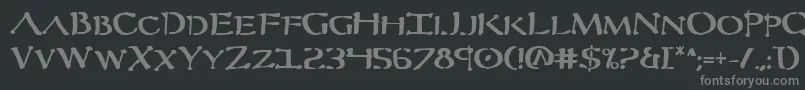 フォントSeverBold – 黒い背景に灰色の文字