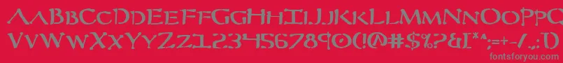 フォントSeverBold – 赤い背景に灰色の文字