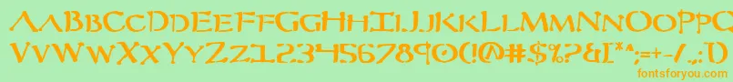 SeverBold Font – Orange Fonts on Green Background